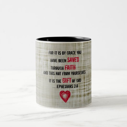聖書の詩のEphesiansの2:8 ツートーンマグカップ (中央)