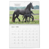 聖書の詩のFriesianの馬のカレンダー カレンダー (3月 2026)