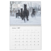 聖書の詩のFriesianの馬のカレンダー カレンダー (1月 2027)