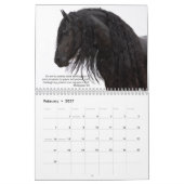 聖書の詩のFriesianの馬のカレンダー カレンダー (2月 2027)