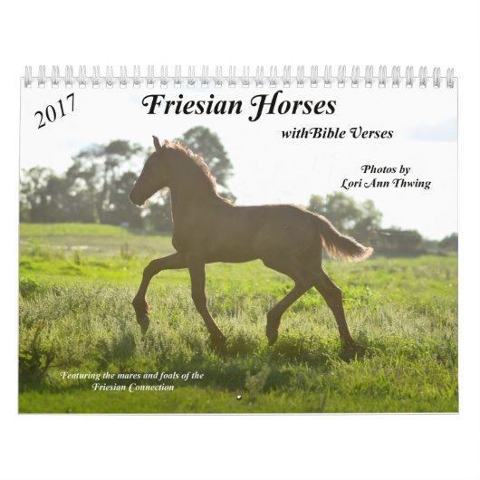 聖書の詩のFriesianの馬のカレンダー カレンダー (カバー)