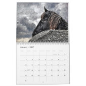 聖書の詩のFriesianの馬のカレンダー カレンダー (1月 2027)
