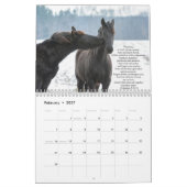 聖書の詩のFriesianの馬のカレンダー カレンダー (2月 2027)
