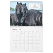 聖書の詩のFriesianの馬のカレンダー カレンダー (2月 2027)