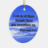 聖書の詩のPhilippiansの4:13のクリスチャンの聖なる書物、経典 セラミックオーナメント (右)