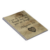 聖書の詩のPhilippiansの4:13 ノートブック (右側)