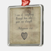 聖書の詩のPhilippiansの4:13 メタルオーナメント (左)