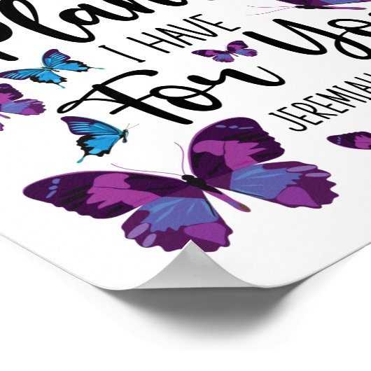 聖書の詩は私があなたのために持っている計画を知っている ポスター (角)