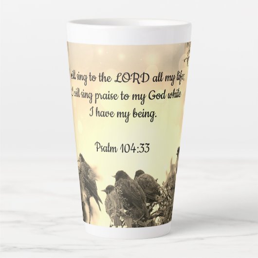 聖書の詩を持つキリスト教徒の晩期マグ カフェラテマグ (正面)