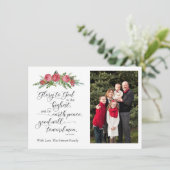 聖書の詩を持つ宗教的なクリスマスフォトカード (スタンド正面)