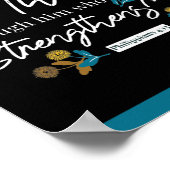 聖書の詩タイポグラフィフローラアートブラックver ポスター (角)