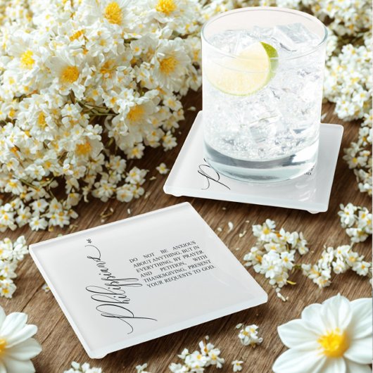 聖書の詩ピリピ人ガラスのコースター ガラスコースター