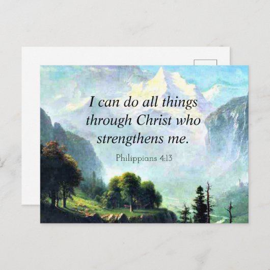 聖書の詩フィル4:13私は全ての事を…… ポストカード (正面/裏面)