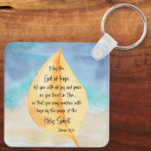 聖書の詩ローマ人イエローブルーキーチェーン キーホルダー (裏面)