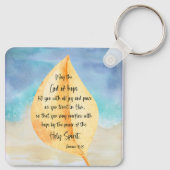 聖書の詩ローマ人イエローブルーキーチェーン キーホルダー (裏面)