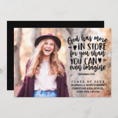 聖書の詩写真 現代のタイポグラフィー 卒業のお知らせ 案内状 (正面/裏面)