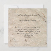 聖書の詩句と一緒にクリスマスを祝う シーズンカード (裏面)