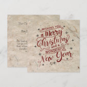 聖書の詩句と共にクリスマスを祝う シーズンカード (正面/裏面)