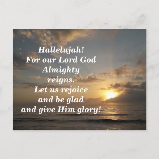 聖書の詩句記憶カード ヨハネの黙示録 19:6-7 ポストカード (正面)