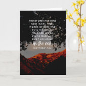 聖書の詩山の日没 カード (黄色い花)