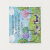 聖書の詩篇から赤ちゃんの女の子の森の芸術 タペストリー (正面)