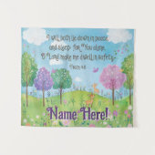 聖書の詩篇から赤ちゃんの女の子の森の芸術 タペストリー (正面(横))