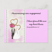 聖書の詩篇を使った婚約発表 案内ポストカード (正面)