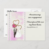 聖書の詩篇入りエンゲージメント発表 案内ポストカード (正面/裏面)