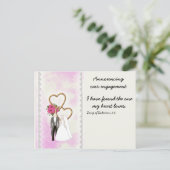 聖書の詩篇入りエンゲージメント発表 案内ポストカード (スタンド正面)