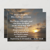 聖書の詩篇記憶カード ルカ24:46 ポストカード (正面/裏面)