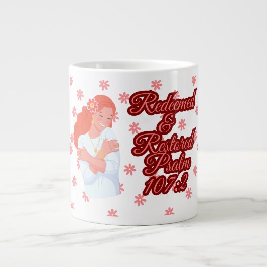 聖書の詩篇107:2巨大なコーヒーマグ ジャンボコーヒーマグカップ (正面)