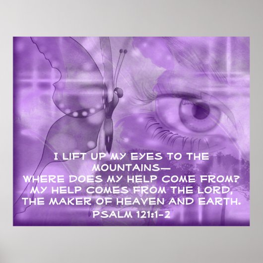 聖書の詩篇121祈りの言葉ポスター ポスター (正面)