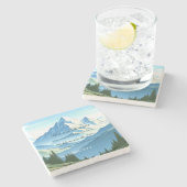 聖書の詩篇121:1-2石のコースター ストーンコースター (横)