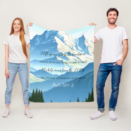 聖書の詩篇121:1-2 フリースブランケット (インサイチュ)