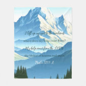 聖書の詩篇121:1-2 フリースブランケット (正面)