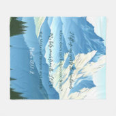 聖書の詩篇121:1-2 フリースブランケット (正面(横))