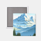 聖書の詩篇121:1-2 マグネット (正面/裏面)