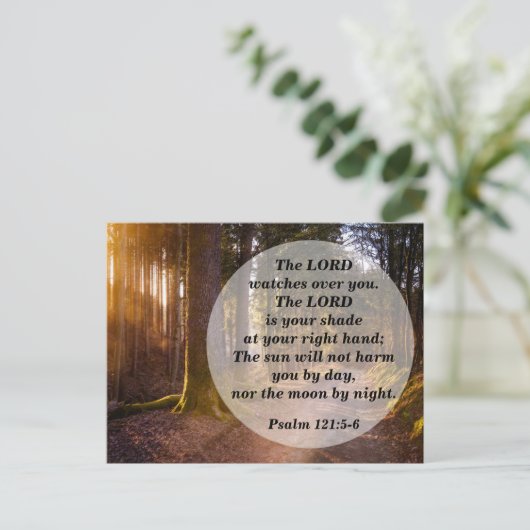 聖書の詩篇121:5主があなたを見守る ポストカード (スタンド正面)