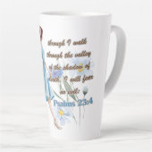 聖書の詩篇23:4ラテ カフェラテマグ (右アングル)