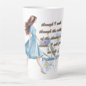 聖書の詩篇23:4ラテ カフェラテマグ (正面)