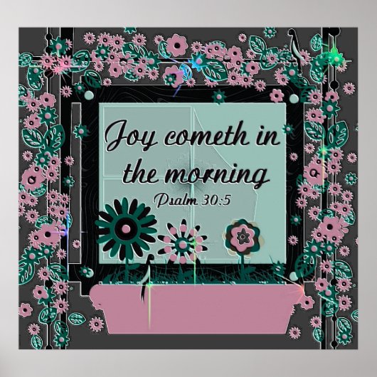 聖書の詩篇30:5のキリスト教のポスター ポスター (正面)