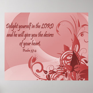 聖書の詩篇37:4のキリスト教のポスター ポスター