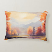 聖書の詩篇3:11の秋の水彩画 アクセントクッション (裏面)