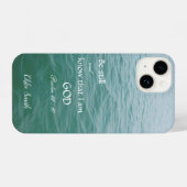 聖書の詩篇46:10海表示 iPhoneケース (裏面横)