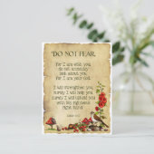 聖書の詩篇、イザヤ書41:10、恐れるな、自然の芸術 ポストカード (スタンド正面)