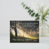 聖書の詩篇 イザヤ30:21 この道を行く ポストカード (スタンド正面)