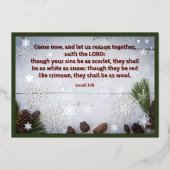 聖書の詩篇 イザヤ 冬の雪の結晶  箔シーズンカード (正面)