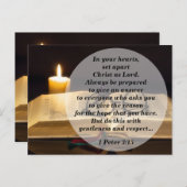 聖書の詩篇 1ペテロ3:15を覚えよう - キリストを主として心に定めなさい ポストカード (正面/裏面)