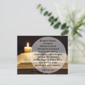 聖書の詩篇 1ペテロ3:15を覚えよう - キリストを主として心に定めなさい ポストカード (スタンド正面)