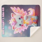 聖書の詩篇#1 - Nini – 神は愛1ヨハネ4:8 シェルパブランケット (正面(横))